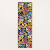 Custom Monogram Funny Cats Illustration Yogamatte (Rückseite)