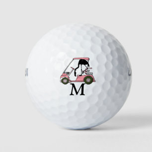 Custom Monogram Funny Flamingo Golf Caddy Golfcart Golfball