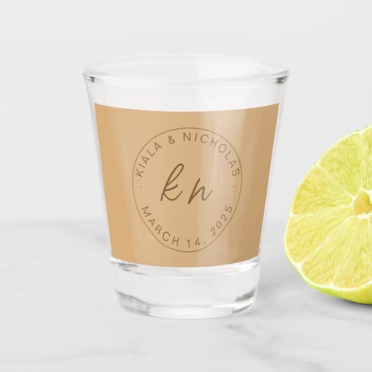 , Custom Monogram - Gastgeschenke Hochzeiten, Gast Schnapsglas (Vorderseite)