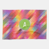 Custom Monogram Gemustert Abstrakt Geschirrtuch (Horizontal)