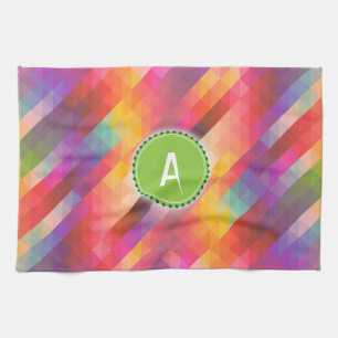 Custom Monogram Gemustert Abstrakt Geschirrtuch