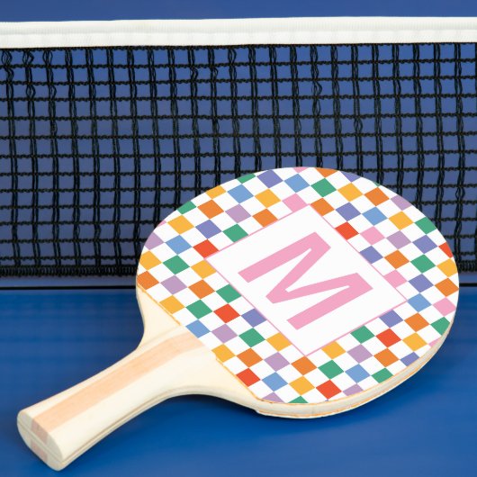 Custom monogram  geometric square Ping Pong Paddle Tischtennis Schläger (InSitu)