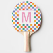 Custom monogram  geometric square Ping Pong Paddle Tischtennis Schläger (Vorderseite)