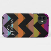 Custom Monogram Geometric Zickzack Zigzag 4 Case-Mate iPhone Hülle (Rückseite (Horizontal))