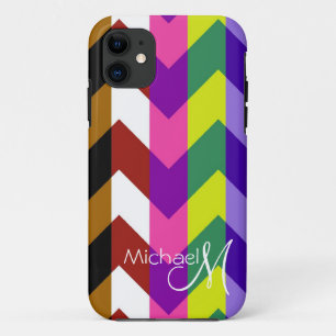 Custom Monogram Geometric Zickzack Zigzag 7 iPhone 11 Hülle