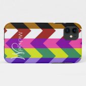 Custom Monogram Geometric Zickzack Zigzag 7 Case-Mate iPhone Hülle (Rückseite (Horizontal))