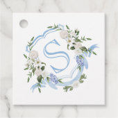 Custom Monogram Ginger Jar Wreath Geschenkanhänger (Vorderseite)