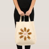 Custom Monogram Gingerbread Katzen - Handgemalt Tragetasche (Vorderseite (Produkt))