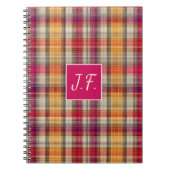 Custom Monogram Gingham Style Pattern Notizblock (Vorderseite)