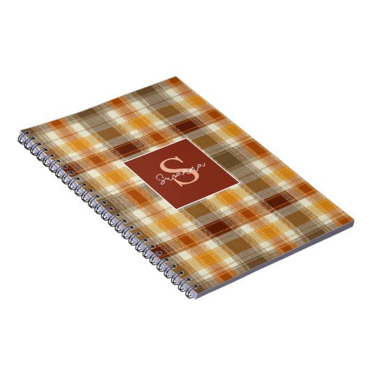 Custom Monogram Gingham Style Pattern Notizblock (Rechte Seite)