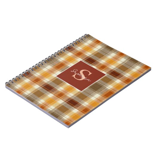 Custom Monogram Gingham Style Pattern Notizblock (Linke Seite)