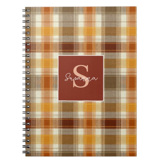 Custom Monogram Gingham Style Pattern Notizblock (Vorderseite)