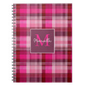 Custom Monogram Gingham Style Pattern Notizblock (Vorderseite)
