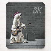 Custom Monogram Gitarre Punk Rock Bear Musiker Mousepad (Vorne)