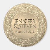 Custom Monogram Gold Glam Siegel Magnet (Vorne)