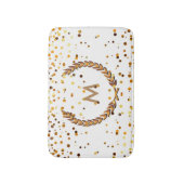Custom Monogram Gold Glitzer Confetti Personalisie Badematte (Vorderseite Vertikal)