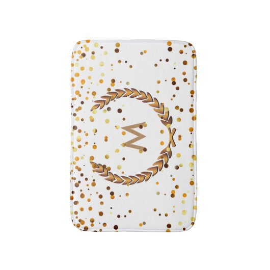Custom Monogram Gold Glitzer Confetti Personalisie Badematte (Vorderseite Vertikal)