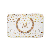 Custom Monogram Gold Glitzer Confetti Personalisie Badematte (Vorderseite)