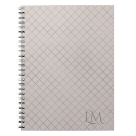 Custom Monogram Gold & Gray Taupe Notebook Notizblock