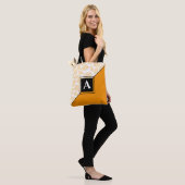 Custom Monogram Gold Yellow Leaf Muster Diagonal Tasche (Am Model)