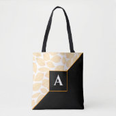Custom Monogram Gold Yellow Leaf Muster Diagonal Tasche (Vorderseite)