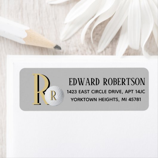 Custom Monogram Golf Ball Rücksendeadresse (Insitu)