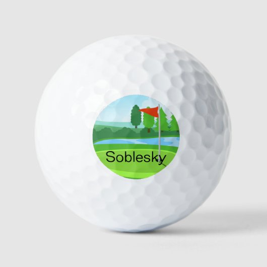 Custom Monogram Golf Course Golf Balls Golfball (Vorderseite)
