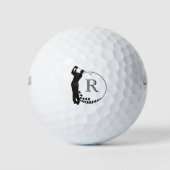 Custom Monogram Golf Swing Golfball (Vorderseite)