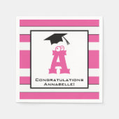 Custom Monogram Graduate Pink Niedlich Paper Napki Serviette (Vorderseite)