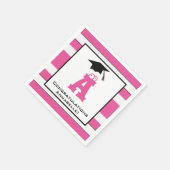 Custom Monogram Graduate Pink Niedlich Paper Napki Serviette (Ecke)