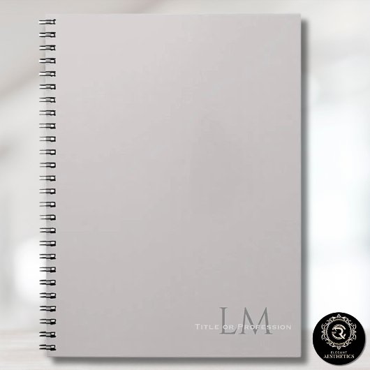 Custom Monogram Gray Taupe Notebook Notizblock