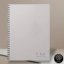 Custom Monogram Gray Taupe Notebook Notizblock