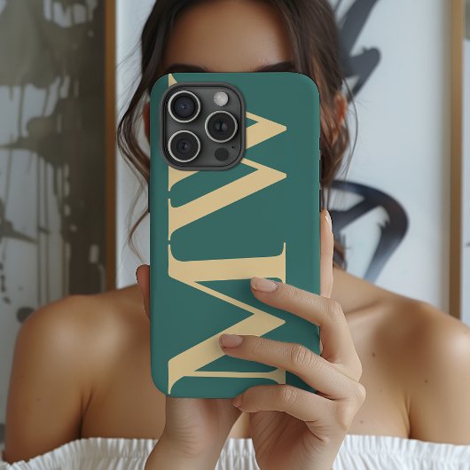 Custom Monogram Green Case Gift for Teens & Adults iPhone Hülle