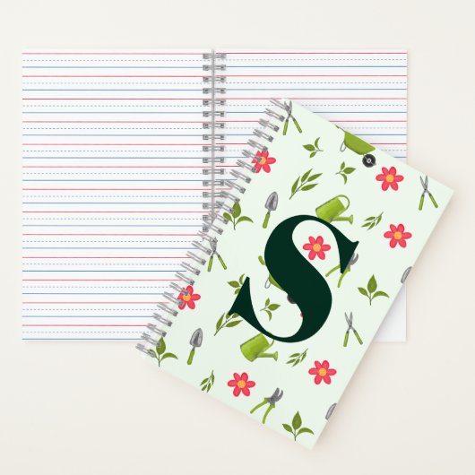 Custom Monogram Green Garding Notizblock (Innen)