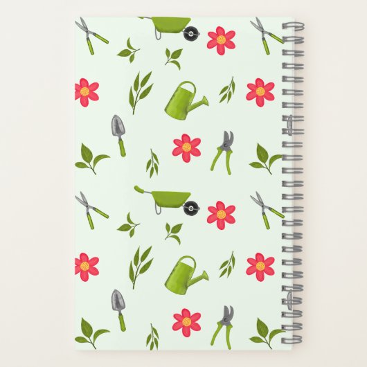 Custom Monogram Green Garding Notizblock (Rückseite)