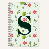 Custom Monogram Green Garding Notizblock (Vorderseite)