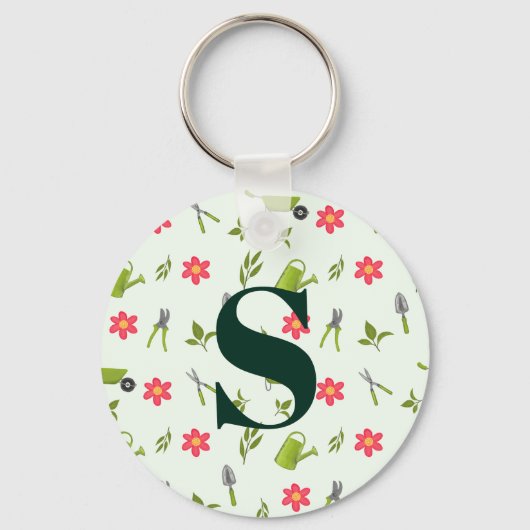 Custom Monogram Green Garding Schlüsselanhänger (Vorderseite)