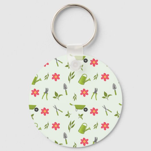 Custom Monogram Green Garding Schlüsselanhänger (Rückseite)