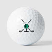 Custom Monogram green modern Golfball (Vorderseite)