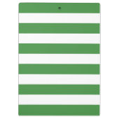Custom Monogram Green und Navy Blue Bold Strips Klemmbrett (Rückseite)