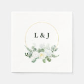 Custom Monogram Greenerity Gold Initials Wedding Serviette (Vorderseite)