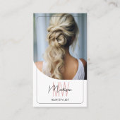Custom Monogram Hair Stylist QR Visitenkarte (Vorderseite)