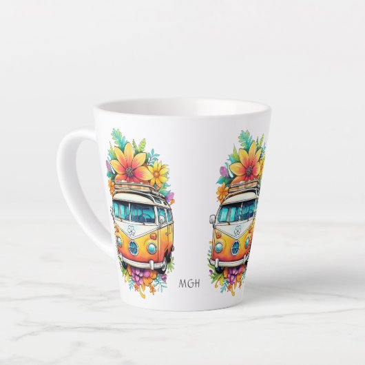 Custom Monogram Hippie Van Milchtasse (Linke Ecke)