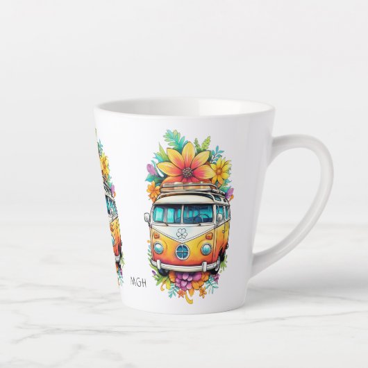 Custom Monogram Hippie Van Milchtasse (Rechts)