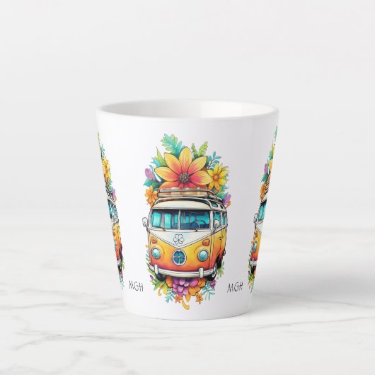 Custom Monogram Hippie Van Milchtasse (Vorderseite)