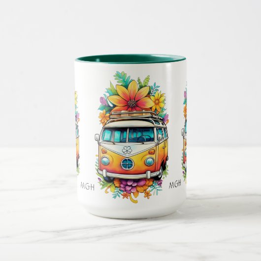 Custom Monogram Hippie Van Tasse (Zentrum)