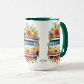 Custom Monogram Hippie Van Tasse (VorderseiteRechts)