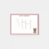 Custom Monogram Holiday German Shepherd Reindeer Post-it Klebezettel (Vorderseite)