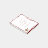 Custom Monogram Holiday Golden Doodle Rentier Post-it Klebezettel (angewinkelt)