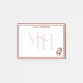 Custom Monogram Holiday Golden Doodle Weihnachtsma Post-it Klebezettel (Vorderseite)